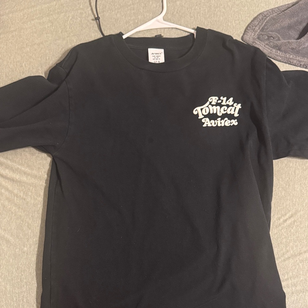 Avirex Black Tomcat Long Sleeve Tee